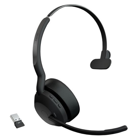 Produktbillede af Jabra Evolve2 55 MS Mono, USB-A. Jabra Evolve2 55 MS Mono - Trådløst headset med USB-A.