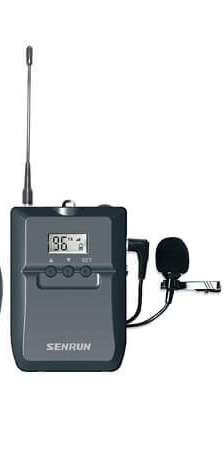 Produktbillede af SENRUN TOURGUIDE TRANSMITTER MED LAVALIER MIKROFON. Køb SENRUN Tourguide sender UT-96 med lavalier mikrofon.