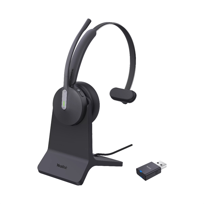 Yealink WH64 Hybrid Mono inkl. USB-A Dongle med Ladestander - Teams