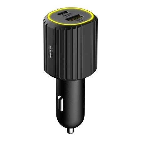 Unisynk USB-C/A Dual Bil Oplader PD 72W Sort