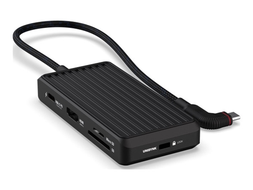 UNISYNK 8 Port USB-C Hub V2 4K60Hz 100W Black