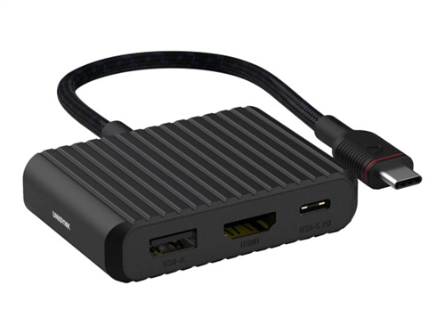 UNISYNK 3 Port USB-C Hub V2 4K60Hz 100W Black