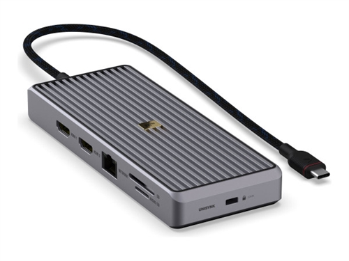 Unisynk 12 port USB-C Hub 8K 100W Grey