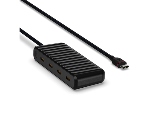 Unisynk USB-C til 4x USB-C Mini Hub 10Gbps Sort