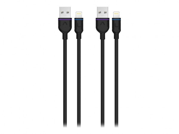 UNISYNK 2x MFi Lightning Cable kit black 50 cm