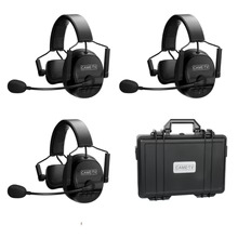 CAME-TV KUMINIK8 Duplex Digital Wireless Intercom Headset Distance up to 1500ft (450 Meters) with Hardcase - Single Ear 3 Pack