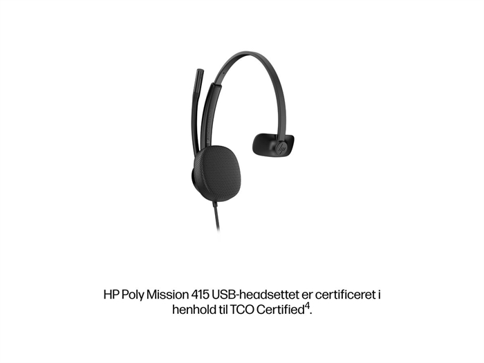 HP Poly Mission 415 mono headset set skråt forfra - billede 9
