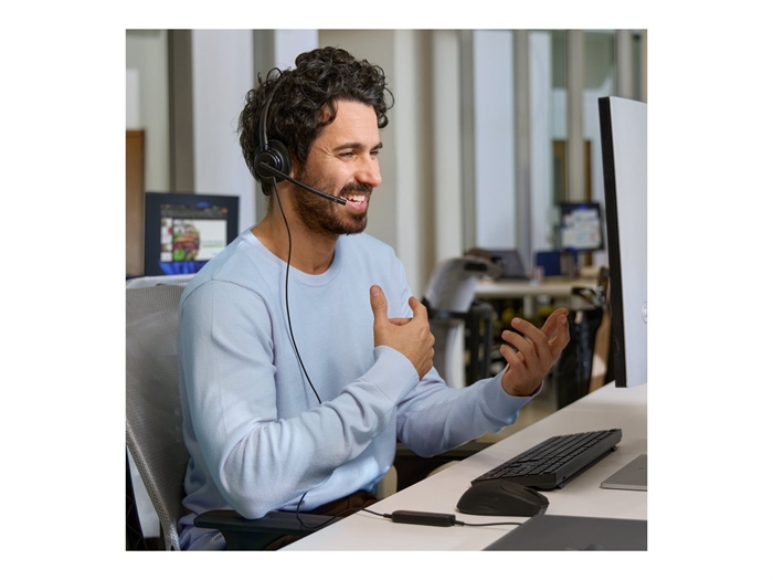 HP Poly Mission 420 stereo headset set skråt forfra - billede 9