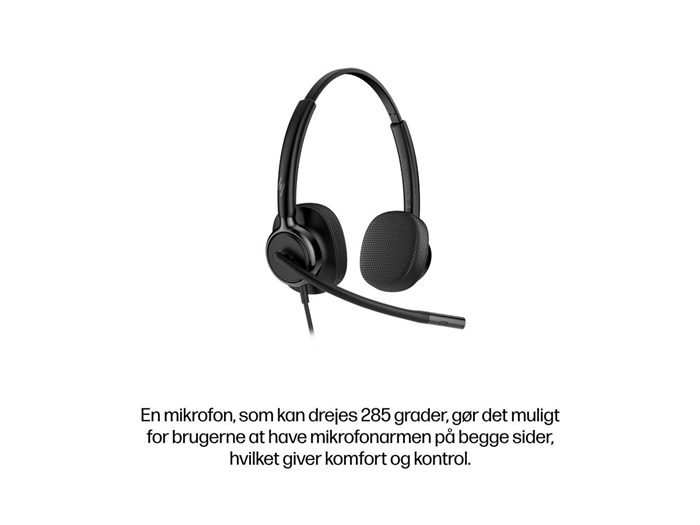 HP Poly Mission 425 stereo headset set skråt forfra - billede 8
