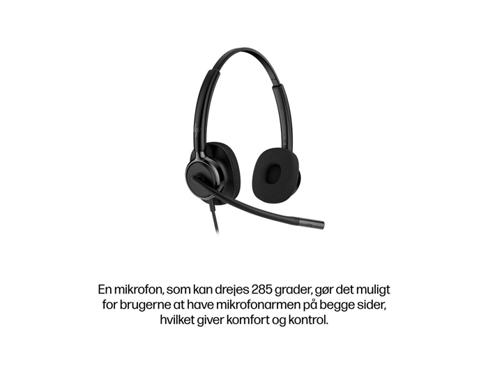 HP Poly Mission 425 Classic stereo headset set skråt forfra - billede 10