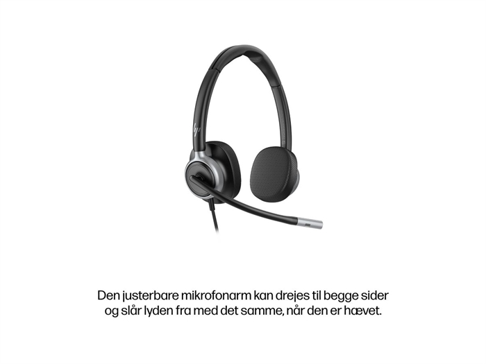 HP Poly Mission 625 stereo headset set skråt forfra - billede 10