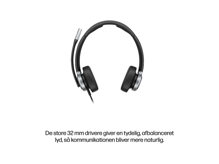 HP Poly Mission 625 stereo headset set forfra i vinkel - billede 8