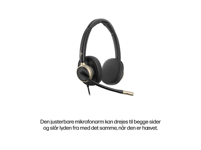 HP Poly Mission 820 stereo headset set skråt forfra - billede 10