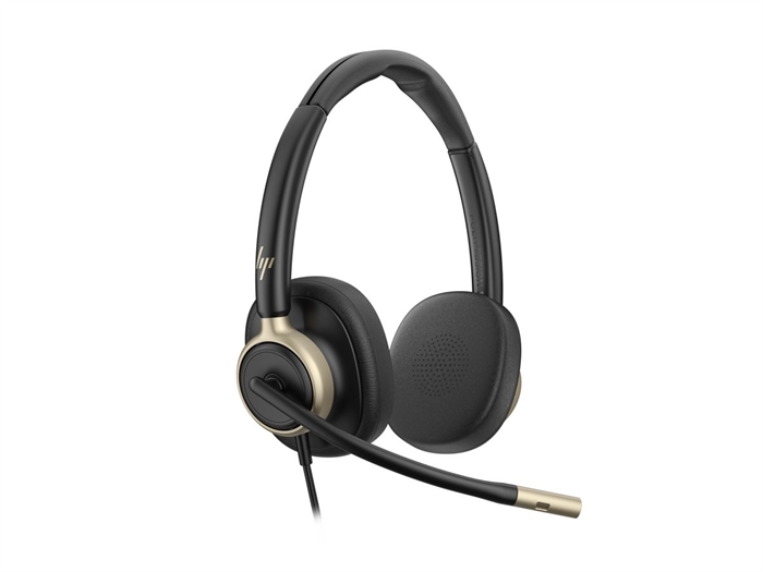 HP Poly Mission 825 stereo headset set skråt forfra - billede 3