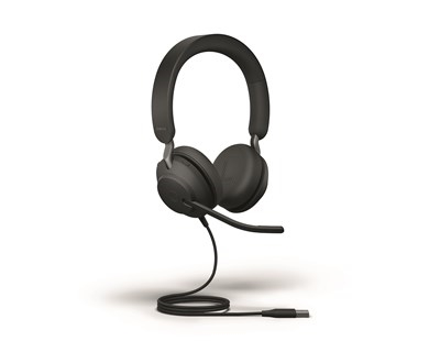 Produktbillede af Jabra Evolve2 40 USB-A UC Stereo . Kontorheadset med memoryfoam, høj samtalekvalitet og støjdæmpning.