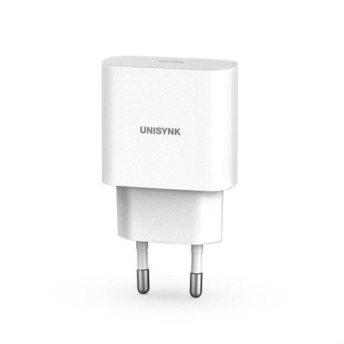 UNISYNK USB-C PD 20W Tynd Oplader Hvid (retail)
