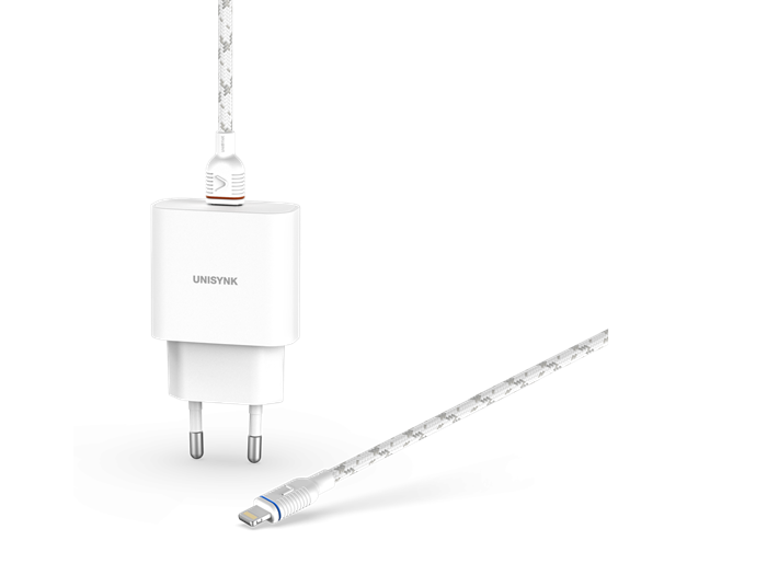 UNISYNK USB-C PD 20W Slim Charger with Lightning Cable 2m (retail)