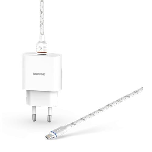 UNISYNK USB-C PD 20W Slim Charger with Lightning Cable 2m (retail)