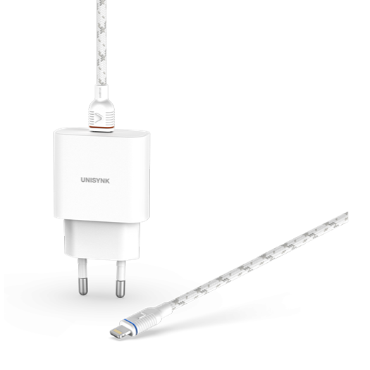 UNISYNK USB-C PD 20W Slim Charger with Lightning Cable 2m (retail)