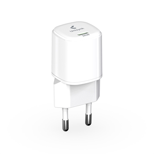 Unisynk USB-C Væg-Oplader EU PD 30W Hvid